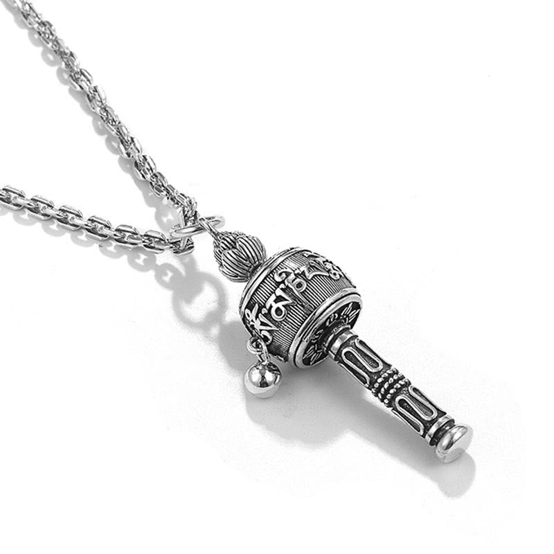 Buddha Stonesチベットオーム・マニ・パドメ・フム祈祷ホイール蓮の知恵 回転式ネックレスペンダント - image 10
