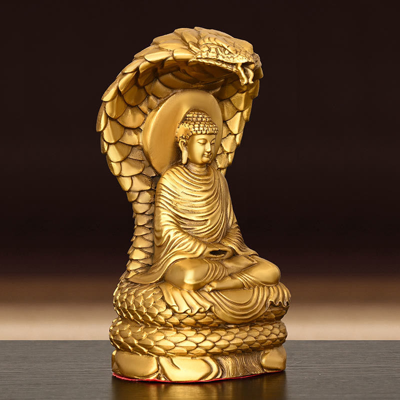 Buddha Stones釈迦牟尼仏 蛇の置物 静寂の銅像 家へのお供え物 装飾