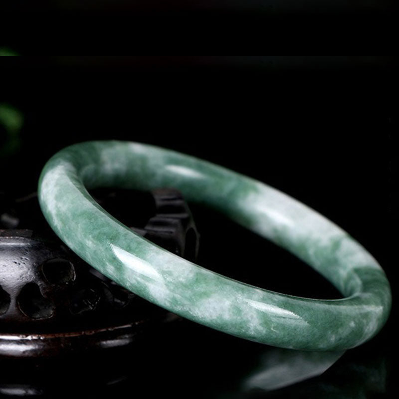 Buddha Stones天然翡翠の幸運の豊かさのバングルブレスレット