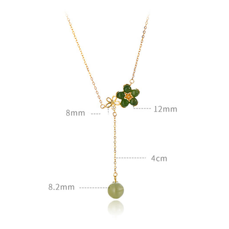 Buddha Stones925スターリングシルバー和田シアン翡翠梅花デザイン幸運ネックレスペンダント
