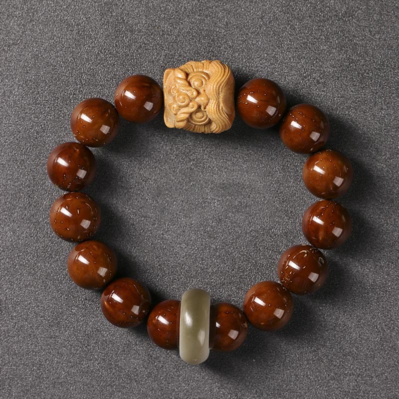 Buddha Stones紫菩提樹の種踊る獅子の知恵のブレスレット