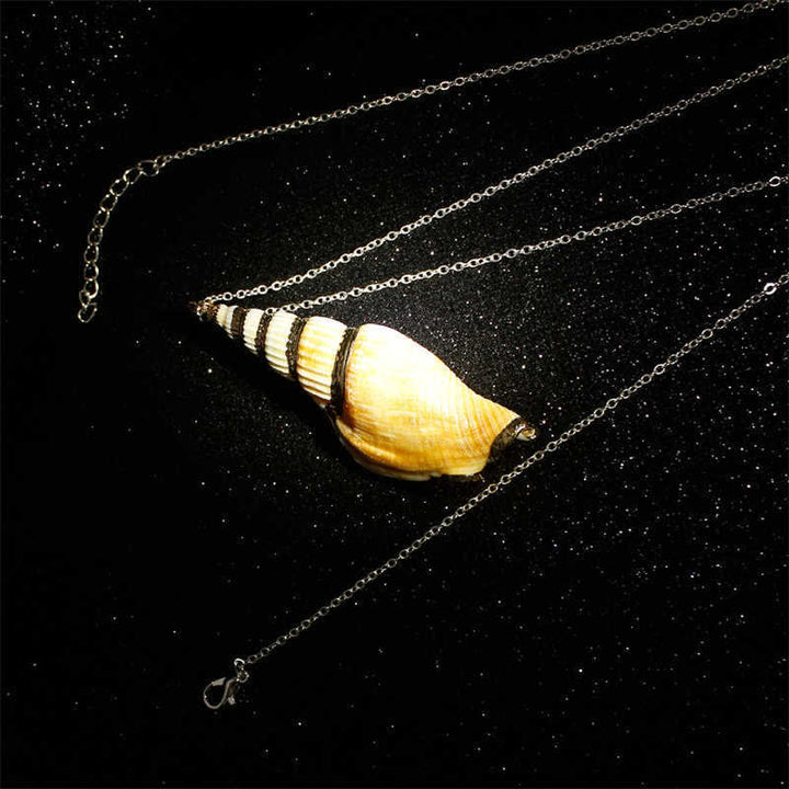 天然シャンカコンクシェル貝殻ラッキーネックレスペンダント