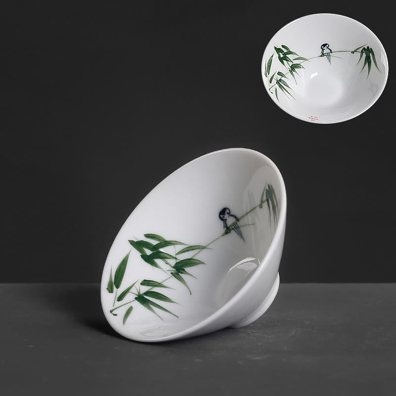Buddha Stonesヴィンテージ 梅 蘭 竹 菊 蓮 鯉 陶器 ティーカップ カンフー ティーカップ