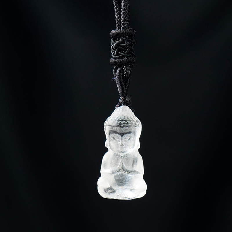 Buddha Stones各種クリスタルアメジストピンククリスタルホワイトクリスタルシトリン仏像彫刻スピリチュアルヒーリングネックレスペンダント装飾