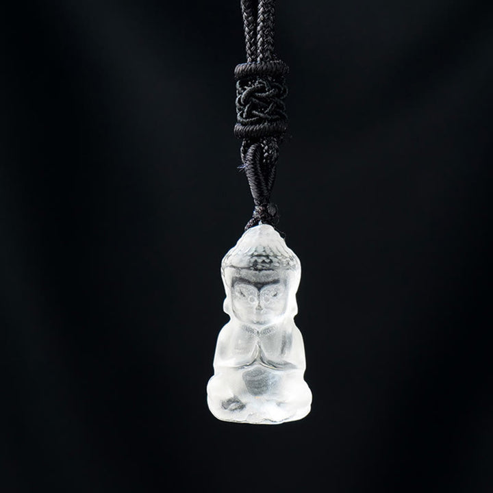 Buddha Stones各種クリスタルアメジストピンククリスタルホワイトクリスタルシトリン仏像彫刻スピリチュアルヒーリングネックレスペンダント装飾