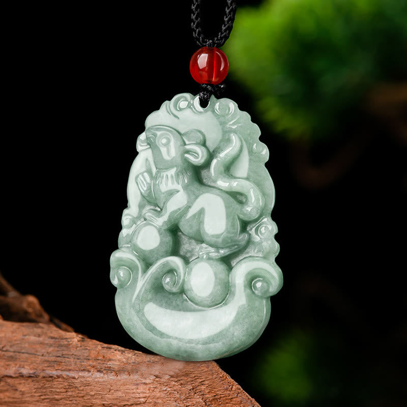 Buddha Stones天然グリーン翡翠 12星座 幸運 繁栄 ネックレス ペンダント