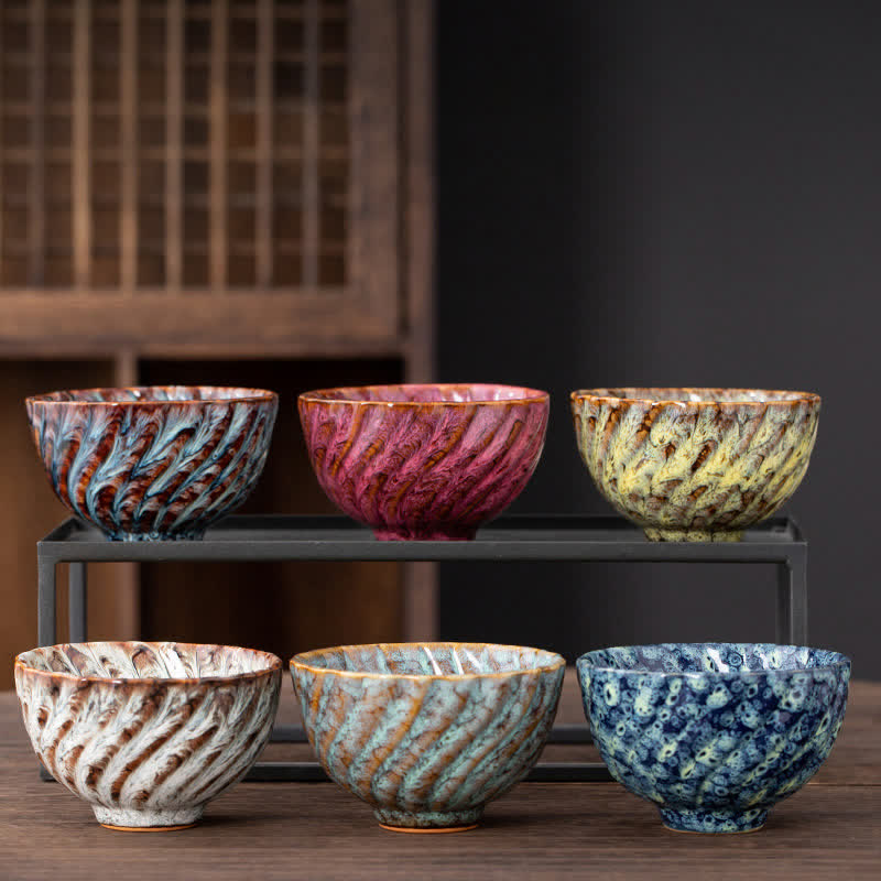 Buddha Stones桃の花模様 陶器 ティーカップ 花 ティーカップ