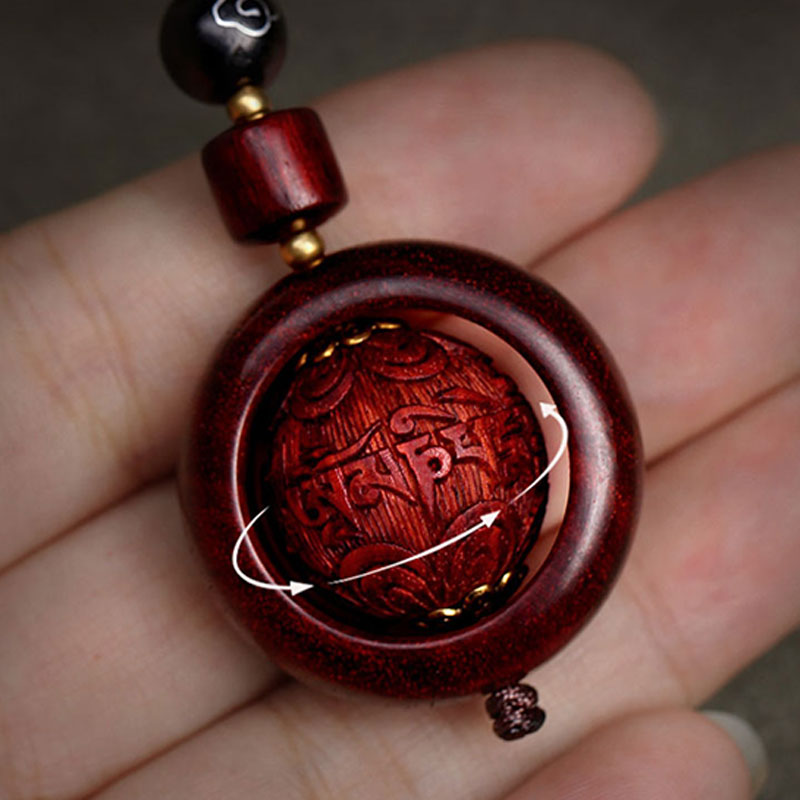 Buddha Stonesチベット小葉紫檀幸運 守護 回転飾り - image 7