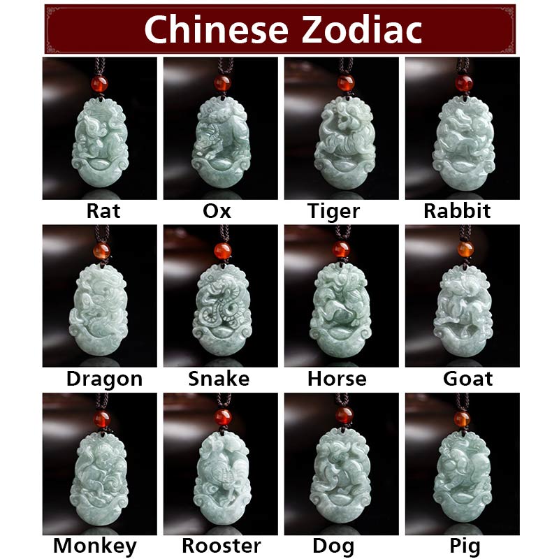 Buddha Stones天然翡翠12星座成功ペンダントネックレス - image 19
