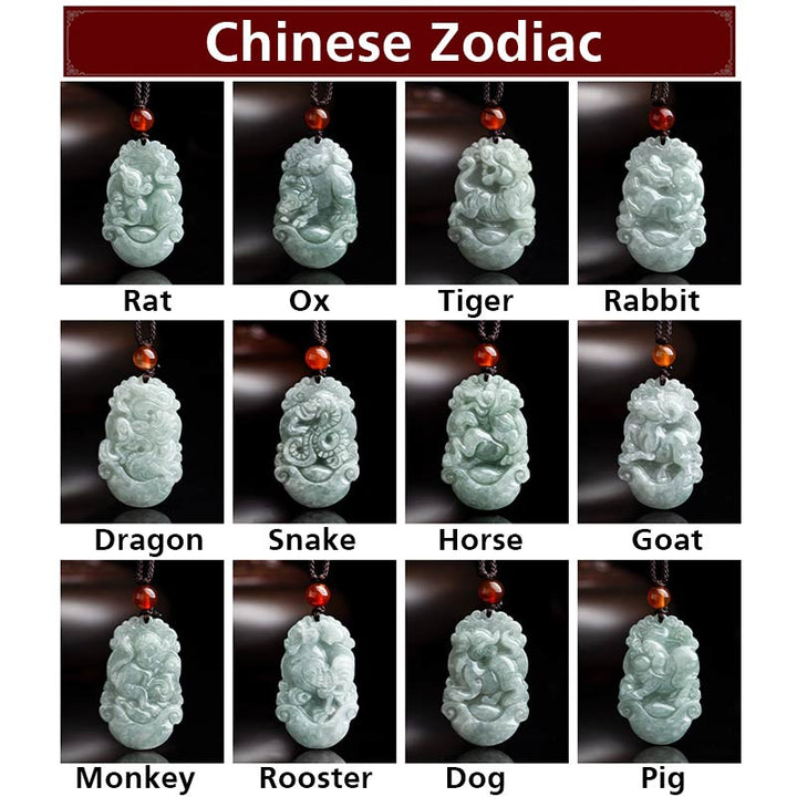 Buddha Stones天然翡翠12星座成功ペンダントネックレス - image 19