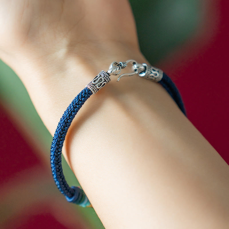 Buddha Stonesハンドメイド925スターリングシルバーチベットオーム・マニ・パドメ・フムピュリティ編みブレスレット - image 10