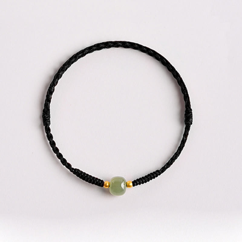 Buddha Stones手作り翡翠幸運ビーズ繁栄編みブレスレット