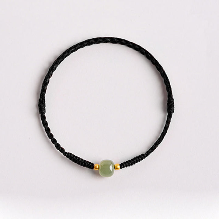 Buddha Stones手作り翡翠幸運ビーズ繁栄編みブレスレット