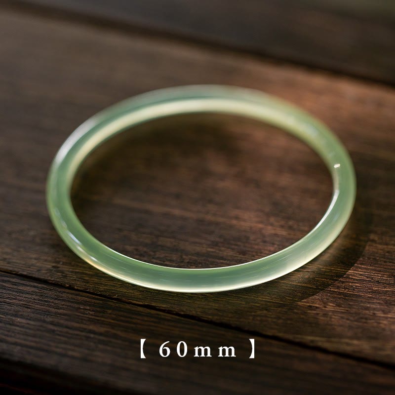 Buddha Stones天然グリーンカルセドニー 強さと勇気 カフバングルブレスレット - 60mm - image 11