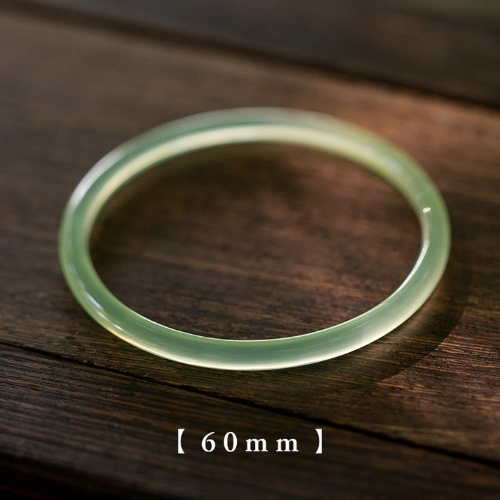Buddha Stones天然グリーンカルセドニー 強さと勇気 カフバングルブレスレット - 60mm - image 11