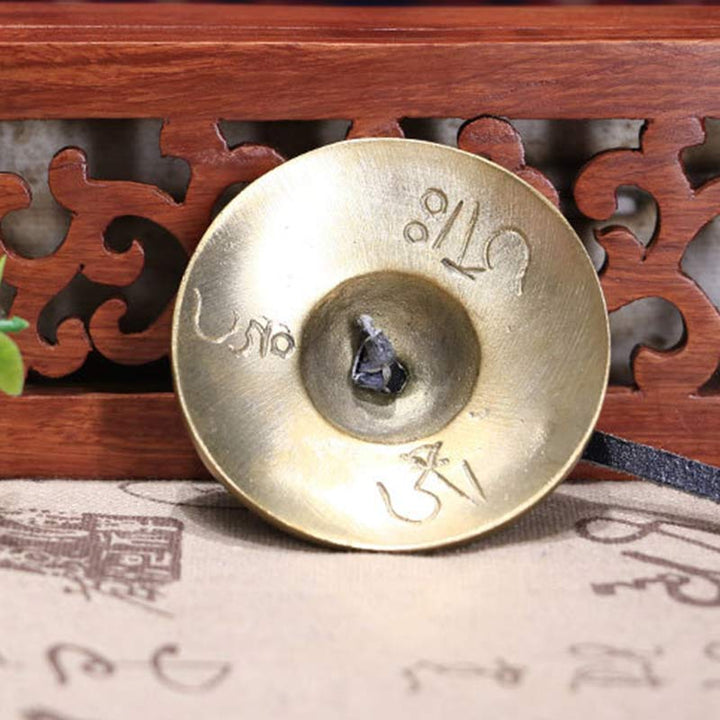 Buddha Stonesチベット ティンシャベル 六つの真実の言葉 龍 銅製 バランス装飾 バッグ付き - image 7