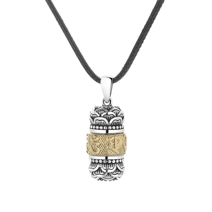 チベットのBuddha Stonesオーム・マニ・パドメ・フム彫刻された知恵の純粋さのチェーンレザーロープネックレスペンダント - image 5
