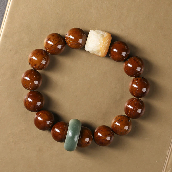 Buddha Stones紫菩提樹の種踊る獅子の知恵のブレスレット