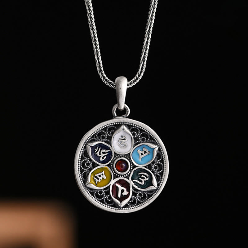 Buddha Stonesチベットオーム・マニ・パドメ・フム純度ネックレスペンダント - オーム・マニ・パドメ・フム(ラブ♥フォーカス) - image 1