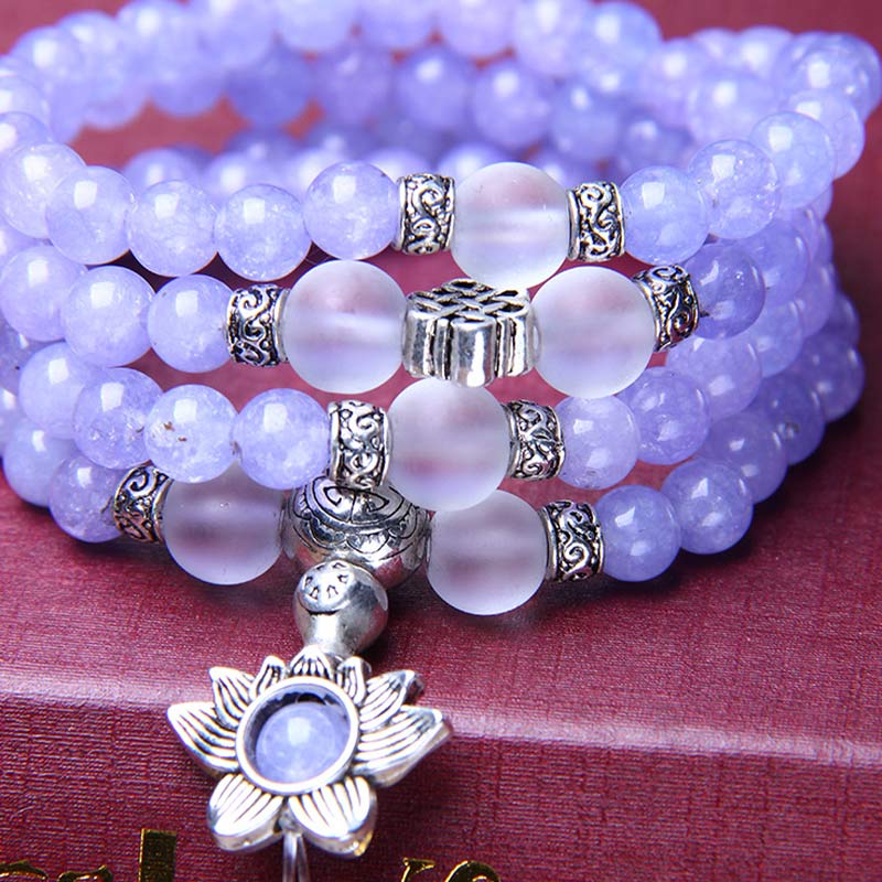 Buddha Stonesパープルジャスパービーズ 強さのブレスレットMala