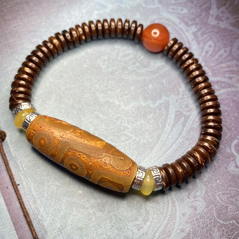 Buddha Stonesチベット九眼ビーズ富のブレスレット