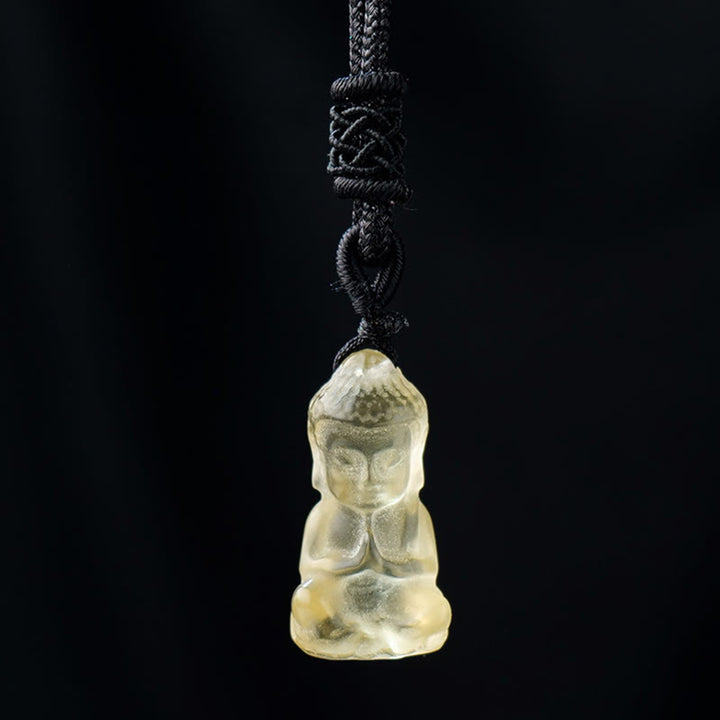 Buddha Stones各種クリスタルアメジストピンククリスタルホワイトクリスタルシトリン仏像彫刻スピリチュアルヒーリングネックレスペンダント装飾