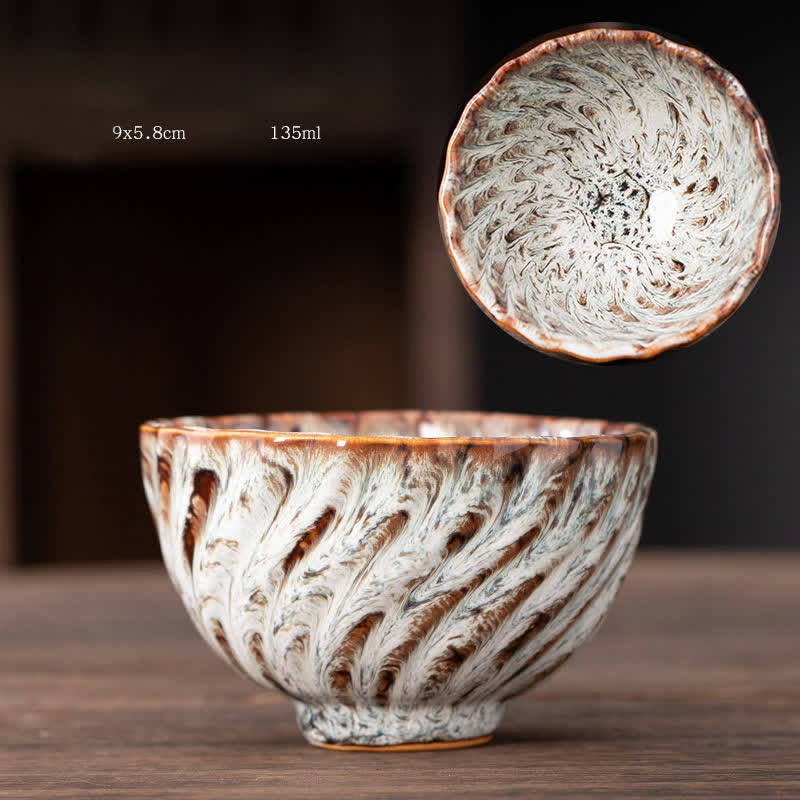 Buddha Stones桃の花模様 陶器 ティーカップ 花 ティーカップ