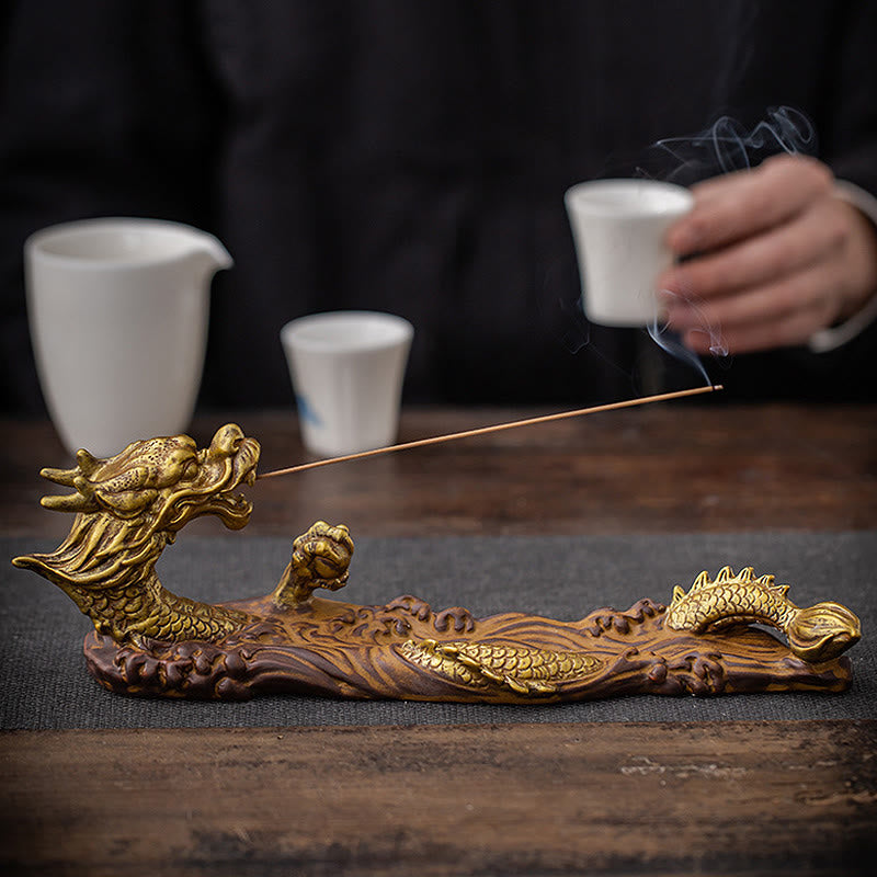 Buddha Stones龍守護 陶器 スティック 香炉 装飾