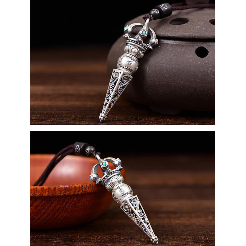 Buddha Stonesチベットオーム・マニ・パドメ・フムドルジェ バジュラ デザイン 知恵回転式ネックレス ペンダント - image 6