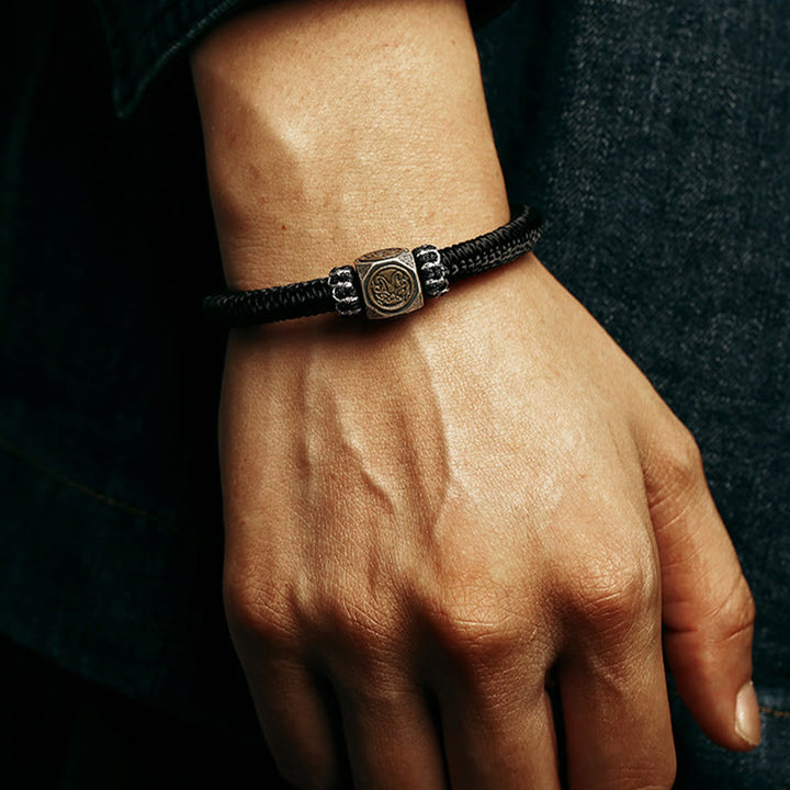 Buddha Stones925スターリングシルバー パーフェクトノット キングコングノット 信仰の強さブレスレット