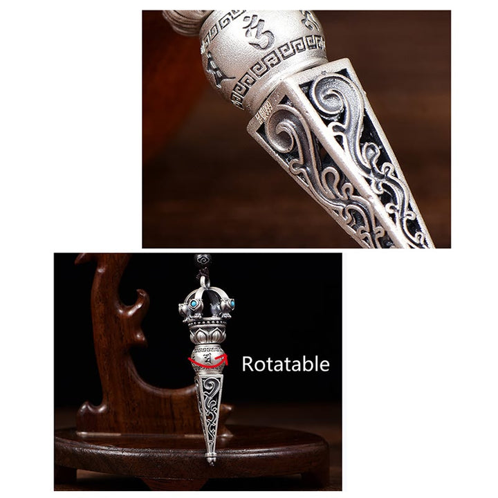 Buddha Stonesチベットオーム・マニ・パドメ・フムドルジェ バジュラ デザイン 知恵回転式ネックレス ペンダント - image 8