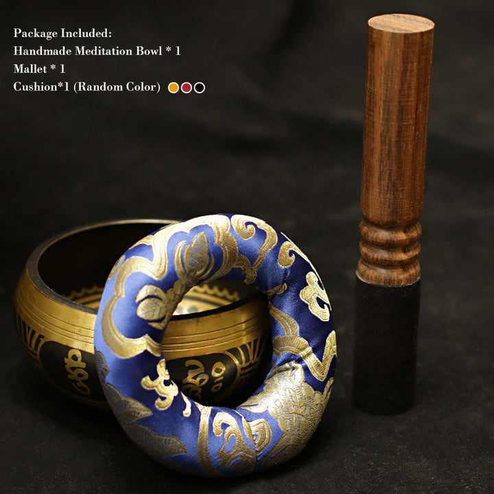 Buddha Stonesチベット瞑想サウンドボウル手作りヒーリングとマインドフルネスサポート保護シンギングボウルセット