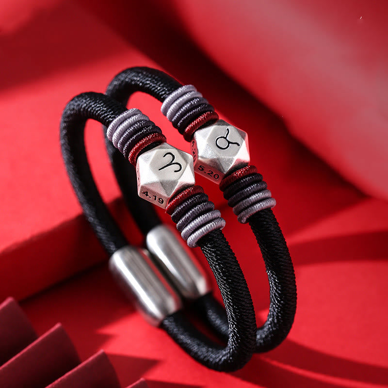 Buddha Stones999スターリングシルバー 12星座の祝福 ハンドメイド ストリングブレスレット