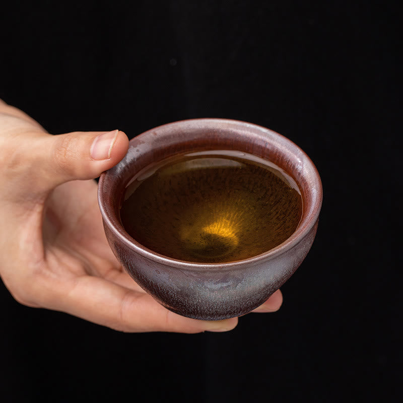 Buddha Stones中国ピンクゴールド Jianzhan 磁器ティーカップカンフーティーカップ