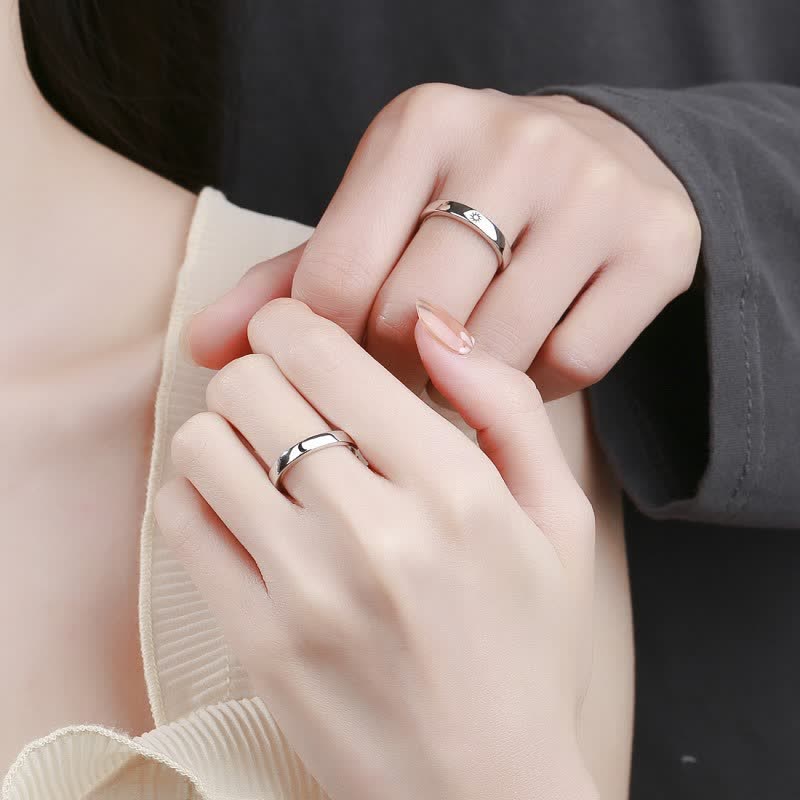Buddha Stones925スターリングシルバー 太陽と月の守護 調節可能なカップルリング - image 2