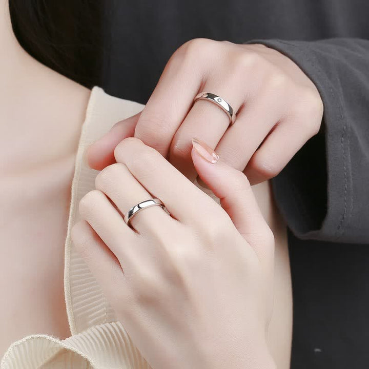 Buddha Stones925スターリングシルバー 太陽と月の守護 調節可能なカップルリング - image 2