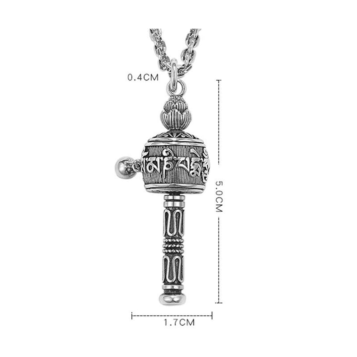 Buddha Stonesチベットオーム・マニ・パドメ・フム祈祷ホイール蓮の知恵 回転式ネックレスペンダント - image 14