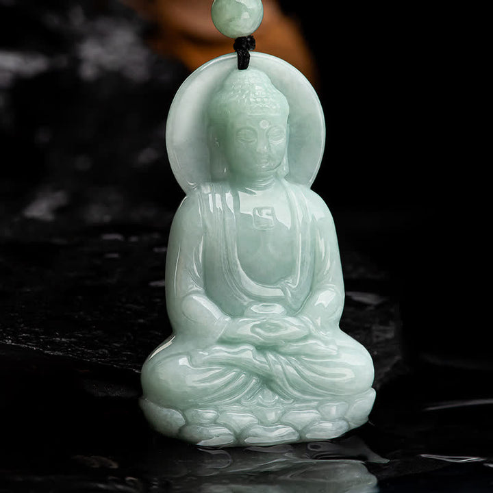 Buddha Stones阿弥陀仏 翡翠 お守り 慈悲の紐ネックレス - 仏陀のシンボル（慈悲♥静寂） - image 9