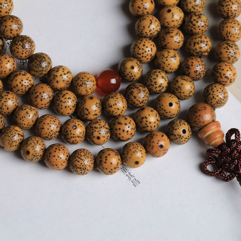 Buddha Stones108 個入りMala菩提樹 赤瑪瑙 縁起の良いブレスレット
