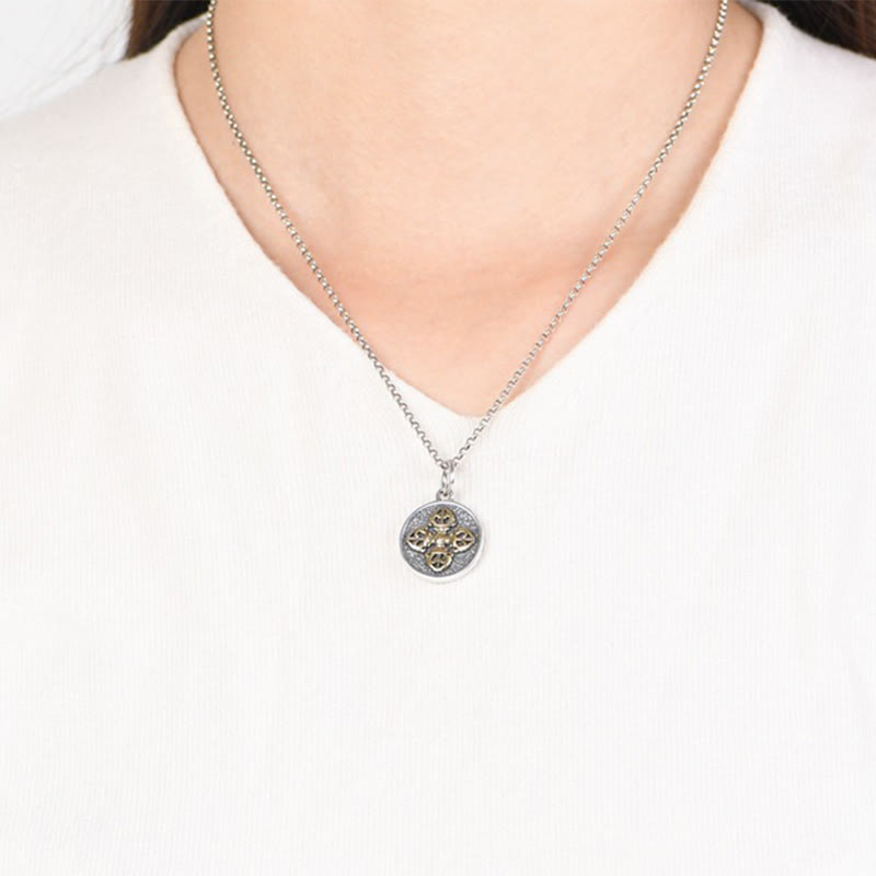 Buddha Stones925スターリングシルバー ダブルドルジェヴァジュラ 祝福ネックレスペンダント