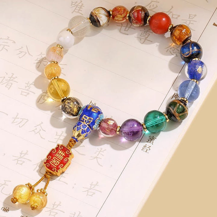Buddha Stonesチベット カラフル 香灰 リュウリ ガラスビーズOm Mani Padme Humドルジェヴァジュラ 18ビーズ リストMala