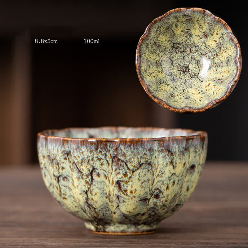 Buddha Stones桃の花模様 陶器 ティーカップ 花 ティーカップ