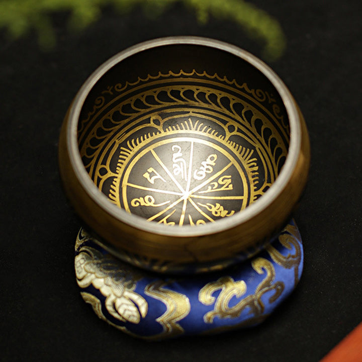 Buddha Stonesチベット瞑想サウンドボウル手作りヒーリングとマインドフルネスサポート保護シンギングボウルセット