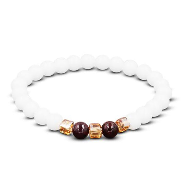 Buddha Stones天然白翡翠守護ブレスレット