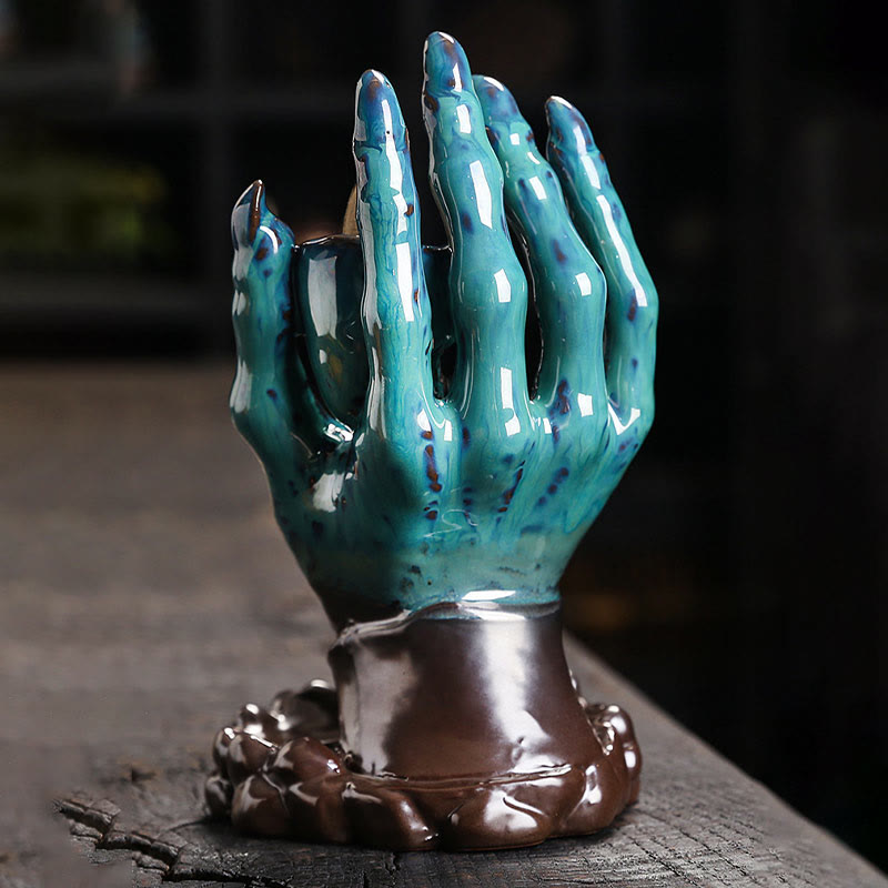 Buddha Stonesハロウィン ゴーストハンド スカルヘッド セラミック 平和 癒し 香炉 装飾