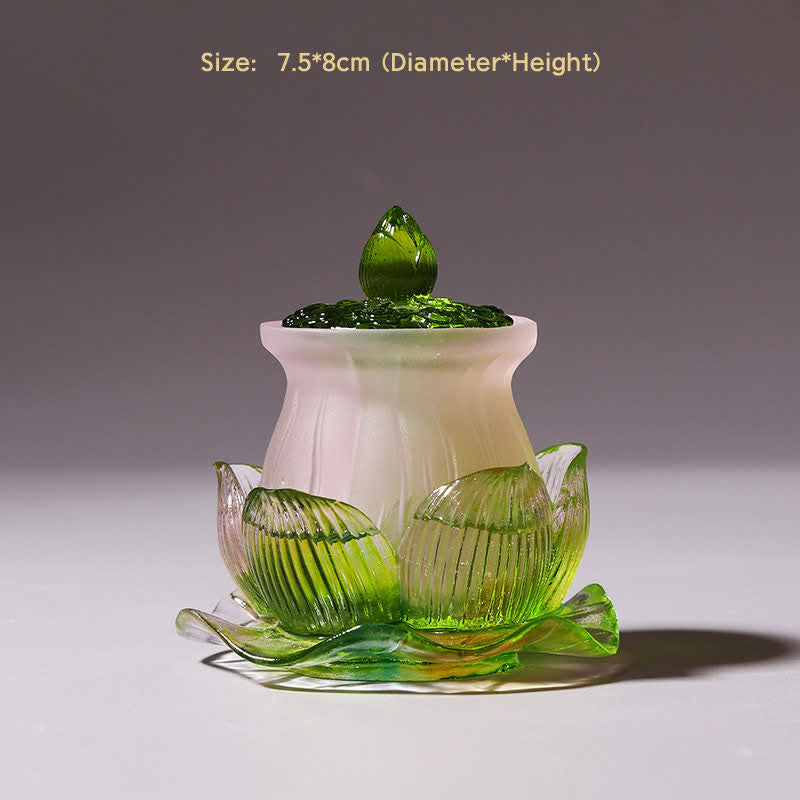 風水蓮手作りLiuliクリスタルアートピースホームオフィスの装飾品 - 浄水カップ - image 3