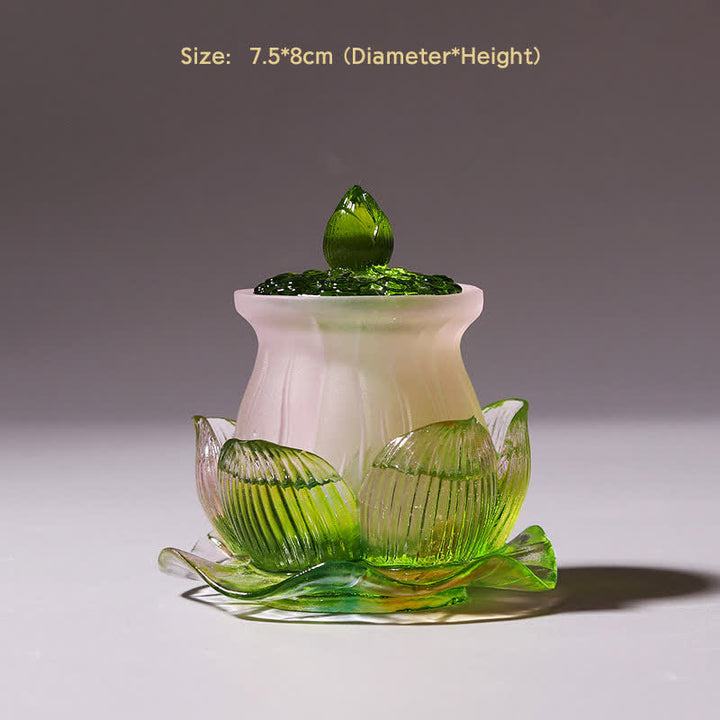 風水蓮手作りLiuliクリスタルアートピースホームオフィスの装飾品 - 浄水カップ - image 3