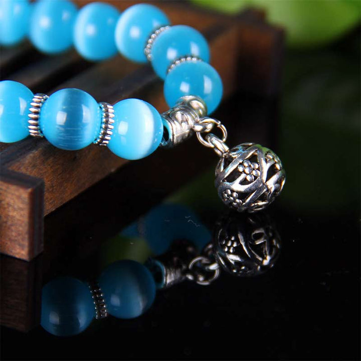 Buddha Stonesチベットキャッツアイ幸運ブレスレット