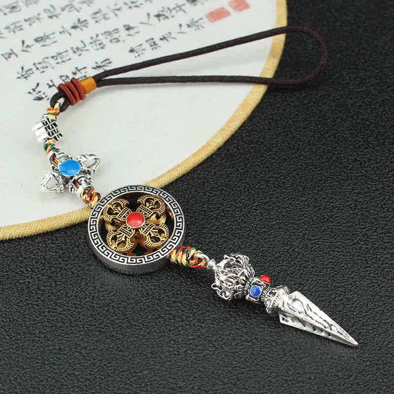 チベットOm Mani Padme Humバジュラ ドルジェ スピリチュアル 車吊り下げ装飾