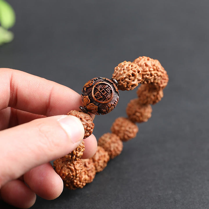 Buddha Stonesチベット ルドラークシャ 菩提樹 貔貅 銅貨 富と幸運ブレスレット